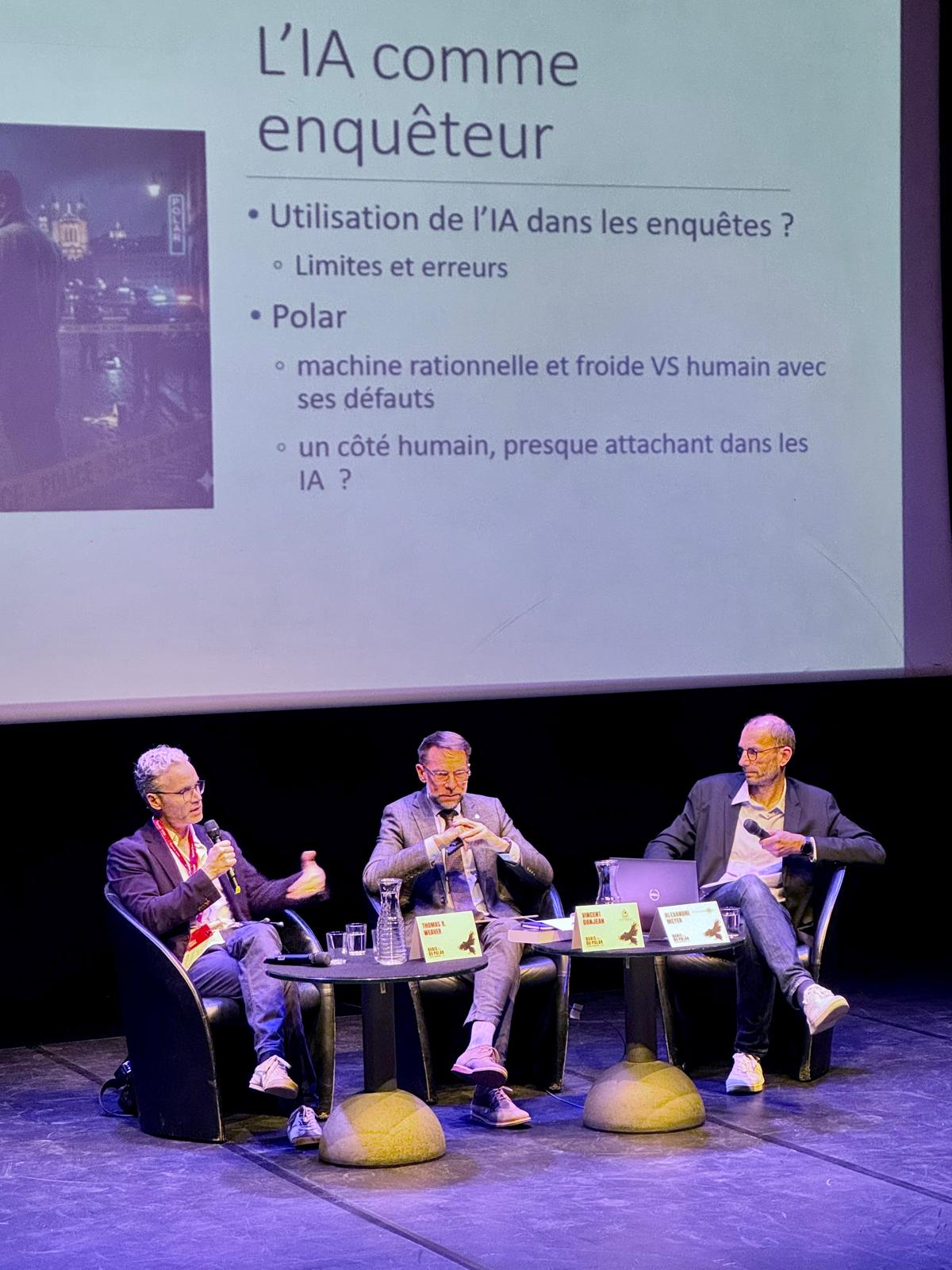 On stage in Lyon discussing AI with an Interpol investigations expert